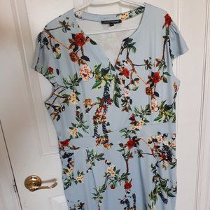 Oxiuli fashion V Neck Floral Pattern Dress